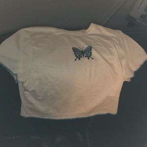 SHEIN butterfly crop top